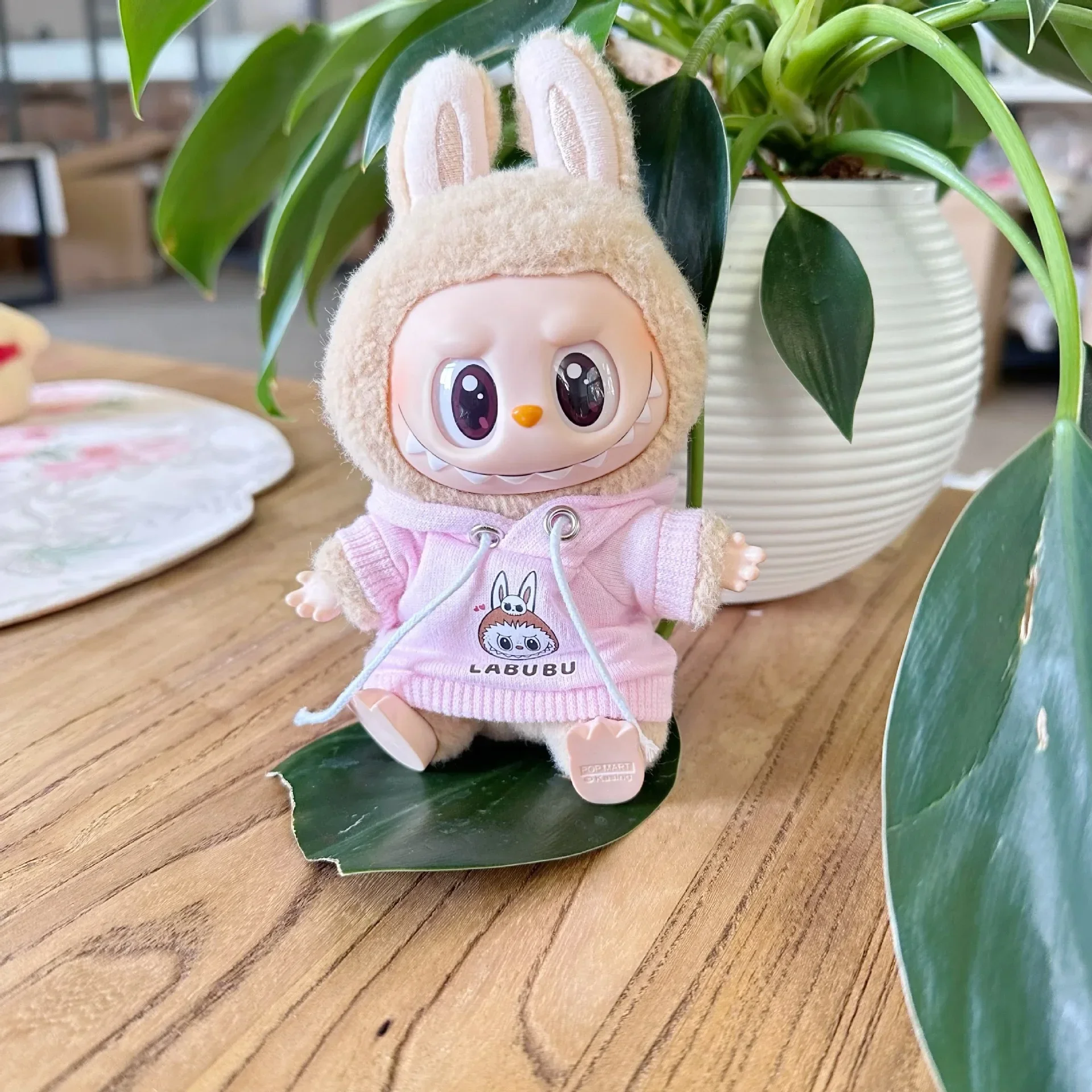 15/17cm Labubu 인형 귀여운 까마귀 세트 Ropa Labubu 용 점프 슈트 복장 펜던트 옷