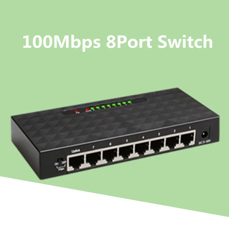 

8 Ports Gigabit Switch Ethernet Smart Switcher High Performance 10/100Mbps Ethernet Network Switch RJ45 Hub Internet Splitter