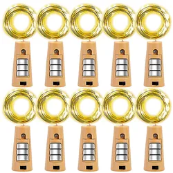 10 PCS Battery powered Wine cork bottle light 30LED Fairy light bar light birthday party bottle stopper light bar (Free battery)