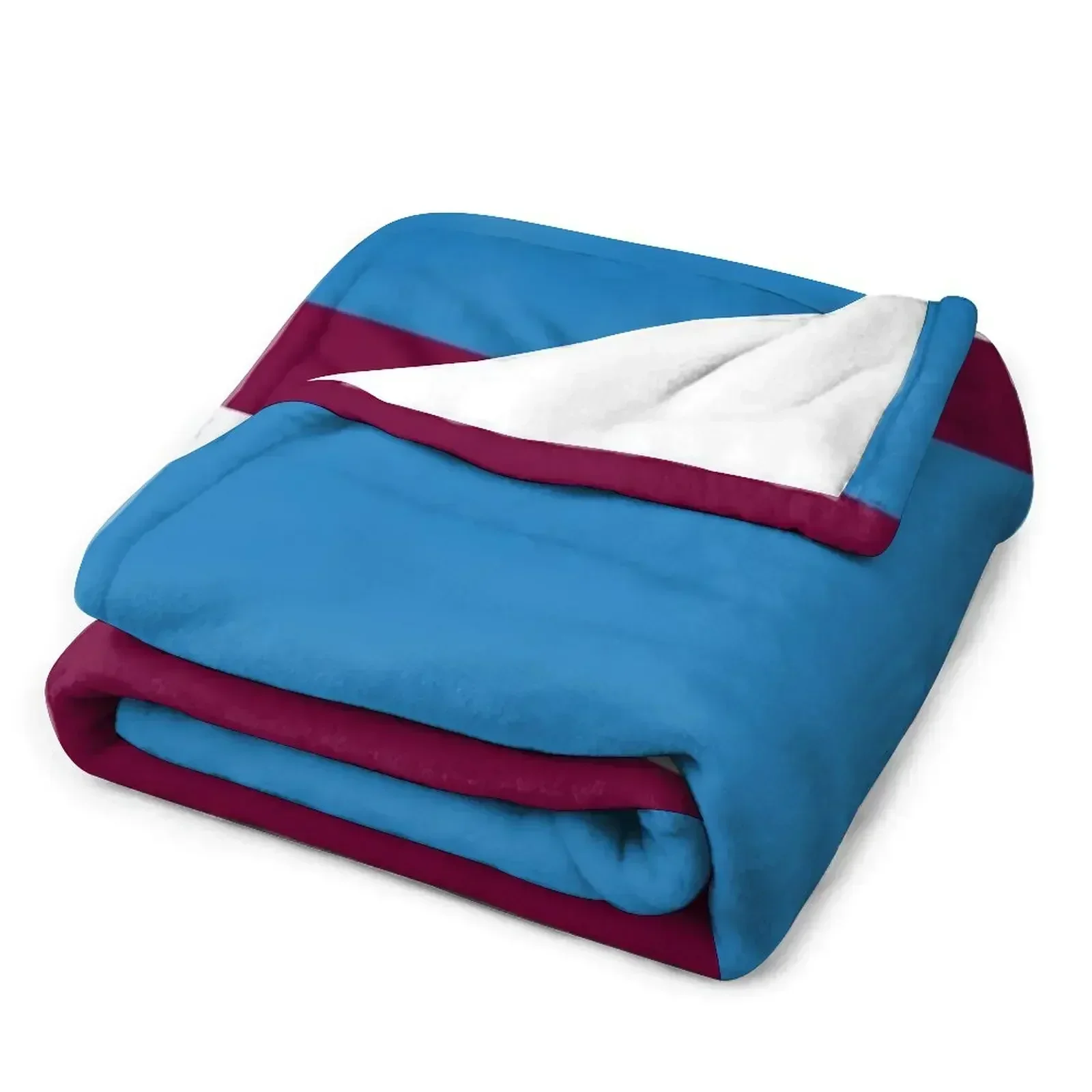 Burnley Varsity Retro Claret, Blue & White Hoops Throw Blanket view 3