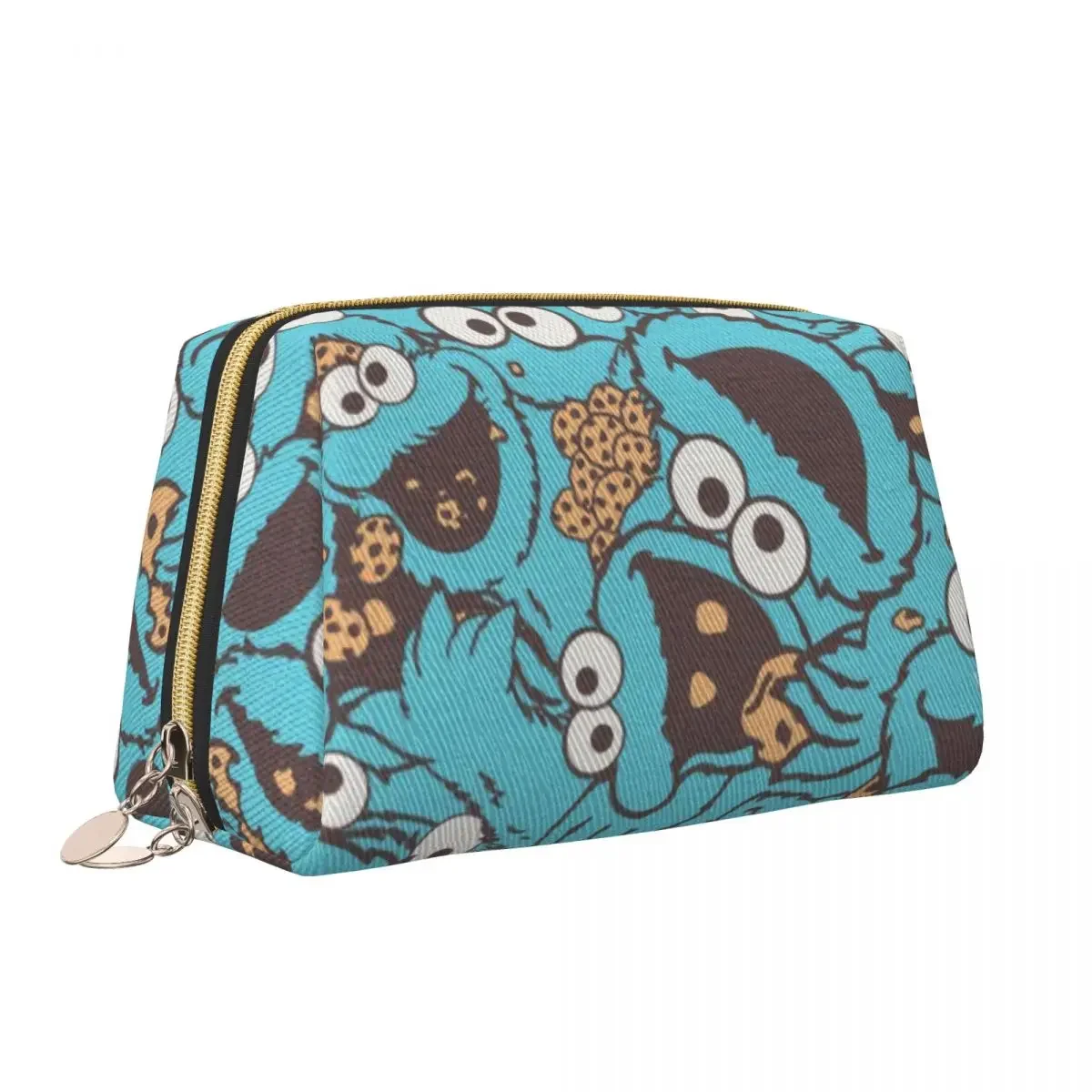 Cartoon Tv Movie Sesames Street Toiletry Bag Happy Cookie Monster Cosmetic Makeup Organizer Ladies Beauty Storage Dopp Kit Case