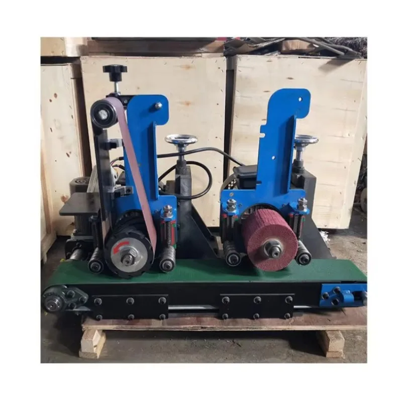 

Hot Small Desktop Sand Belt Plate Metal Polishing Machine Stainless Steel Hairline Finish Polishing Machine Deburing Metal Rotat