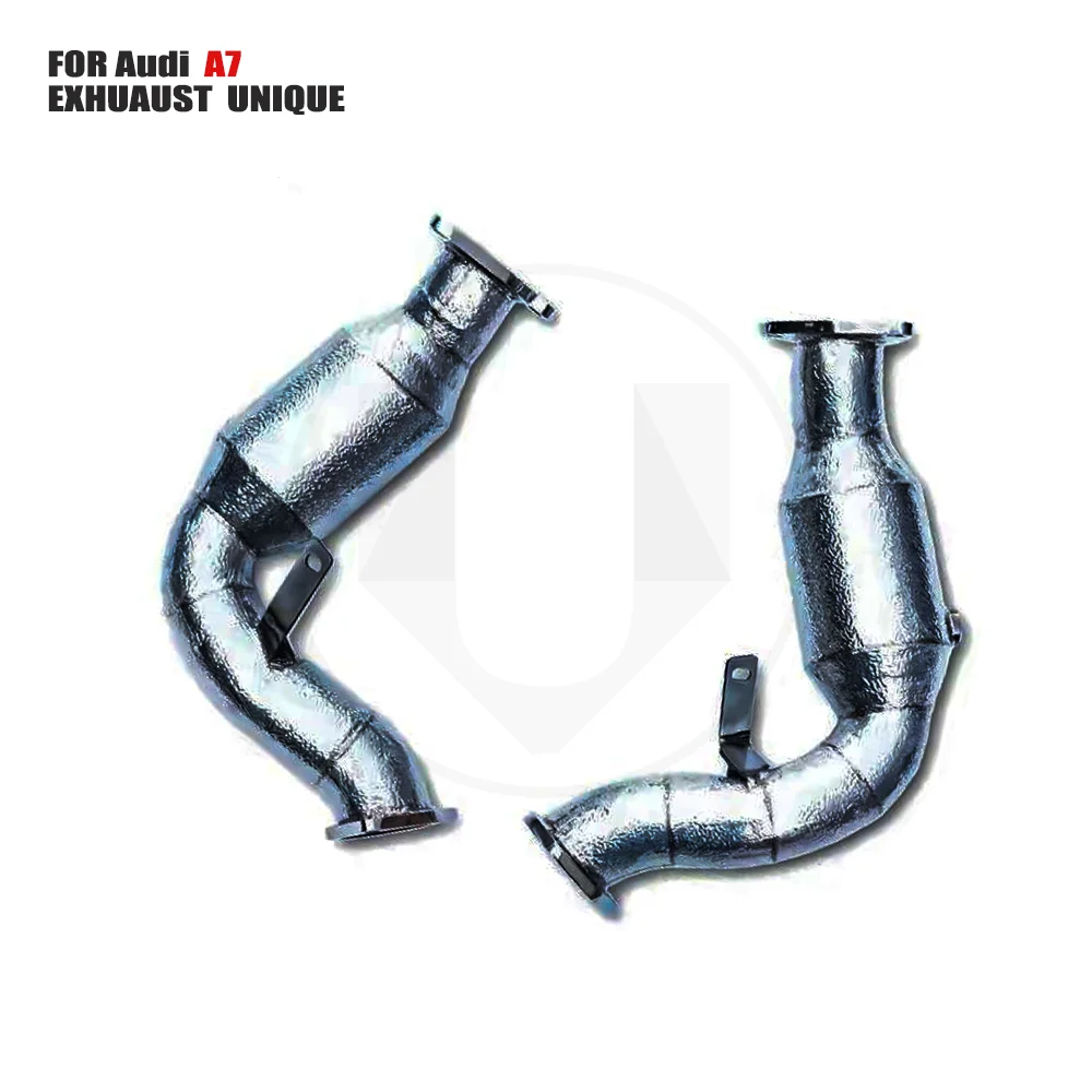 

UNIQUE Exhaust Manifold Downpipe for Audi A7 1.8T 2.0T 3.0T 2008Car Accessories With Catalytic converter Header Without cat pipe