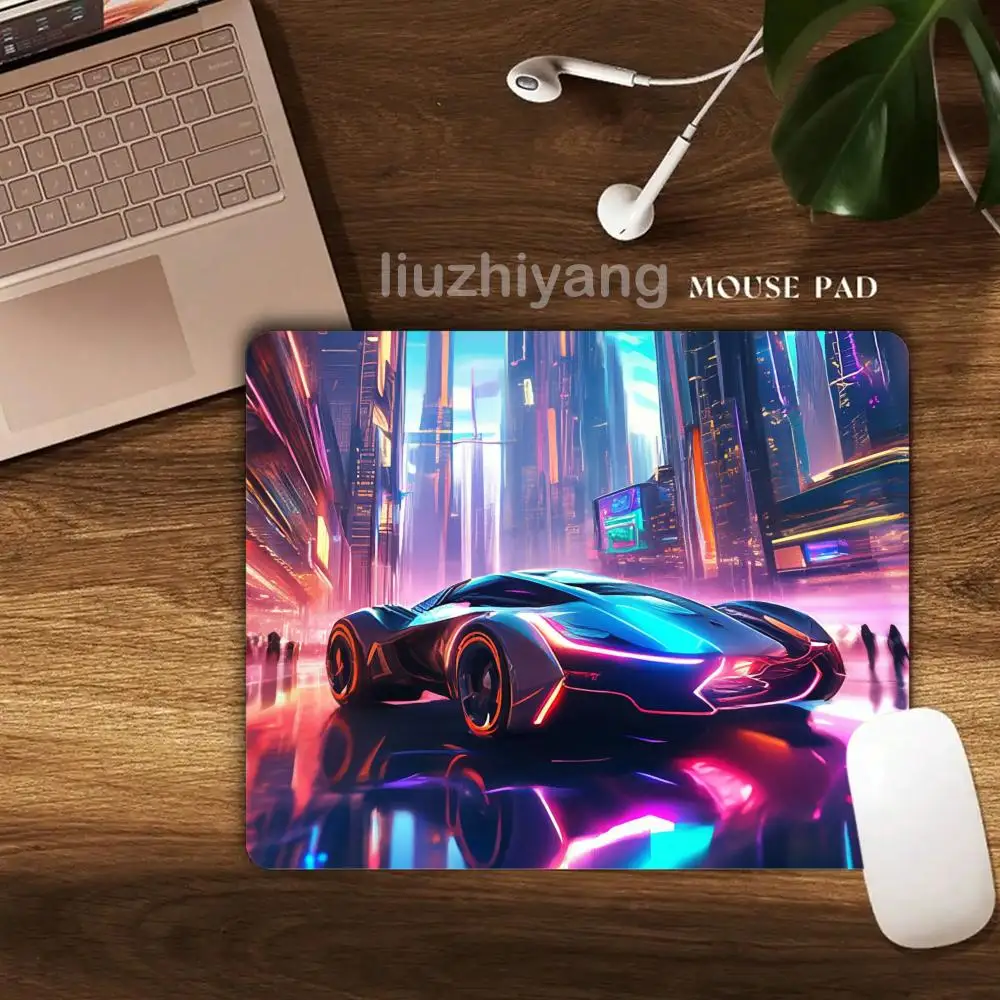 

Neon Vehicle Mouse Pad 40X45cm Large Square Computer Office Game Table Mats Rubber Anti-slip Laptop Mousepads Small Desk Pads