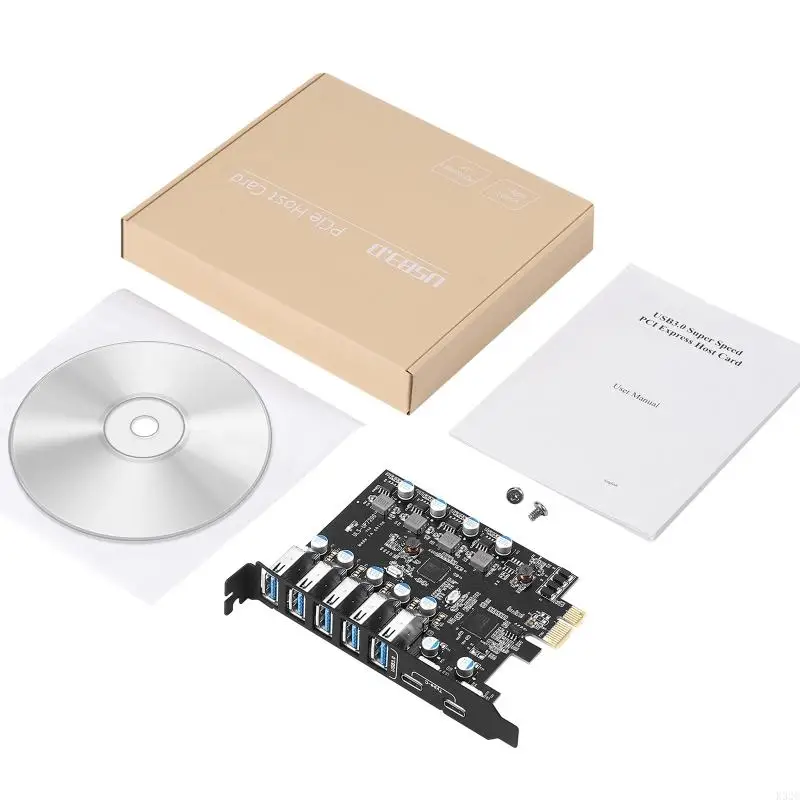 

K32C Usb Pcie Card 7-port PCI-E to USB3.0 Type C Expansion Adapter Card for PC