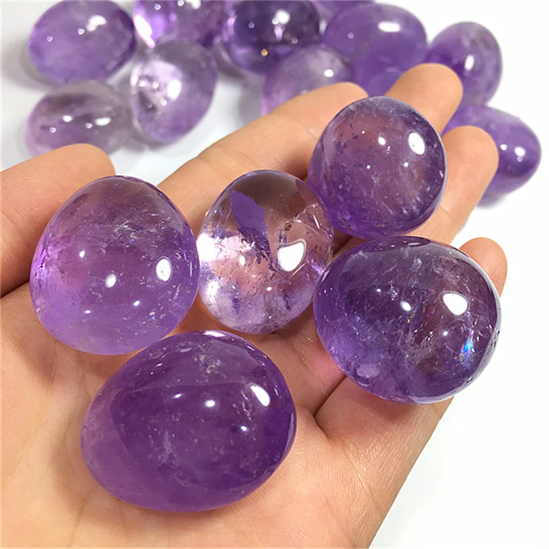 Natural Polished Crystal Quartz Stone, Purple amethyst Tumbled Stones for Home Decoration