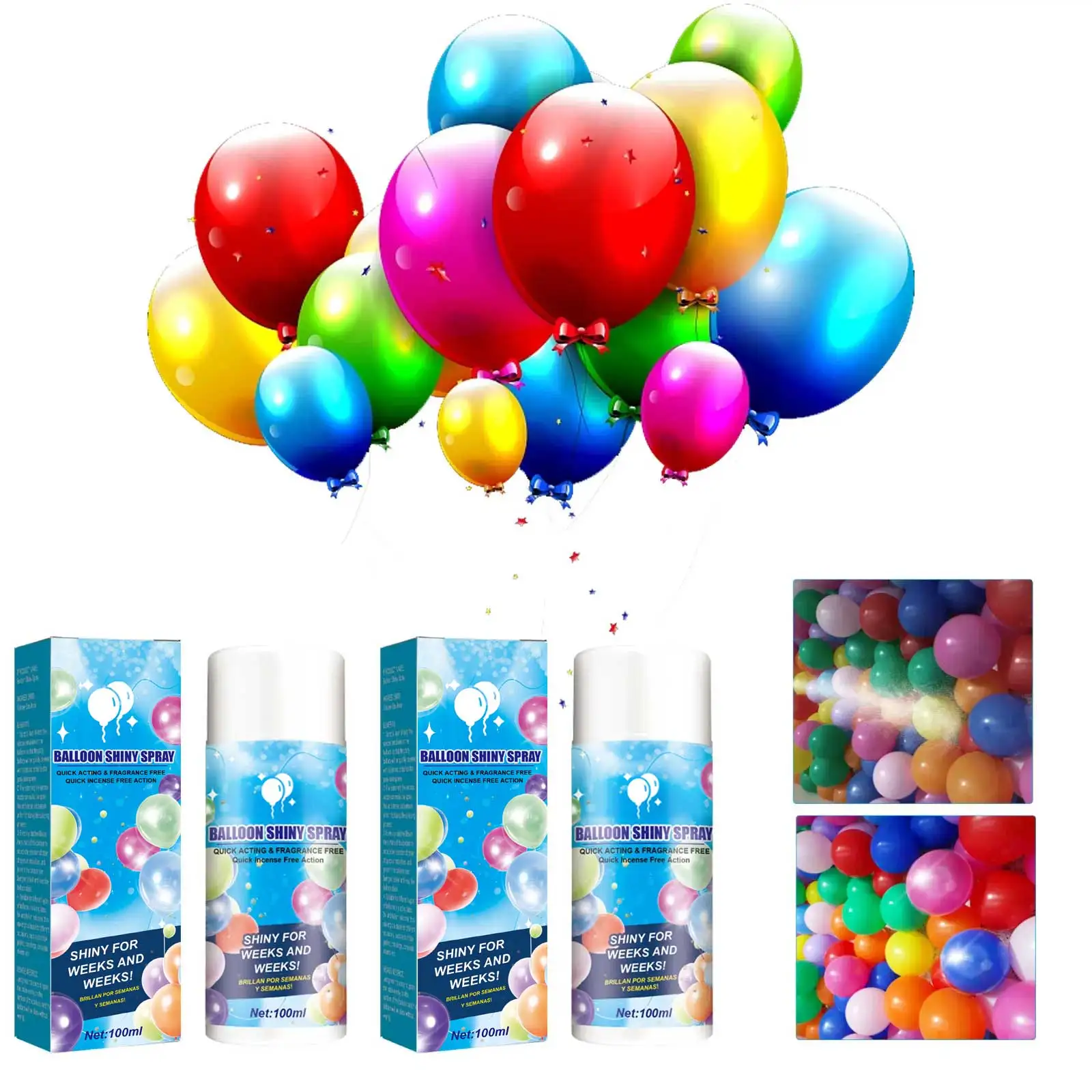 Balloon Glitter Spray Anti Fading Colorful Enhance Gloss Prevent Oxidation Happy Birthday Party Decoration Balloon Shine Liquid