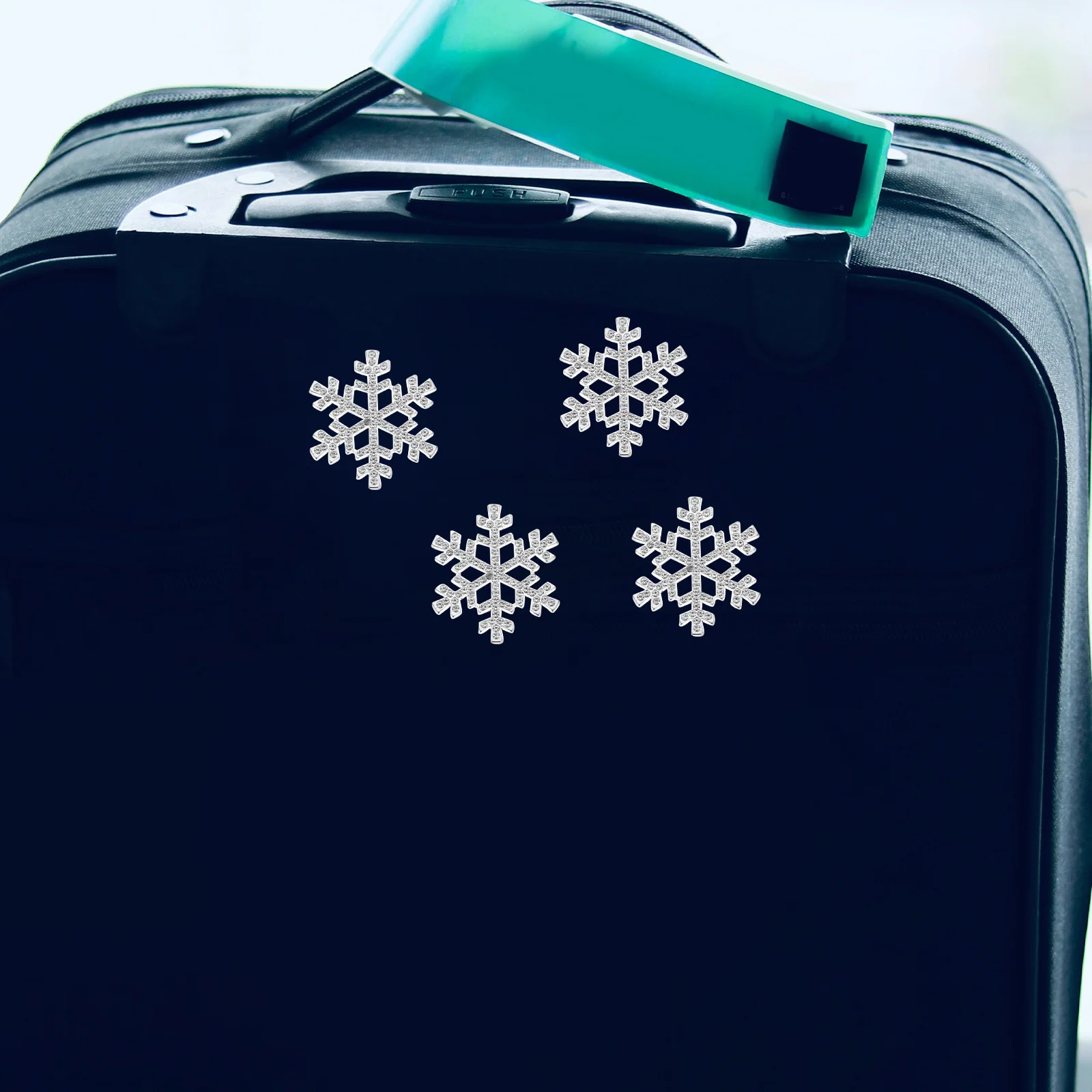 

5pcs 40Mm Rhinestone Embellishments Snowflake Decor For Scrapbooking Craft Hair Clip Diy Accessory White Shiny Charms