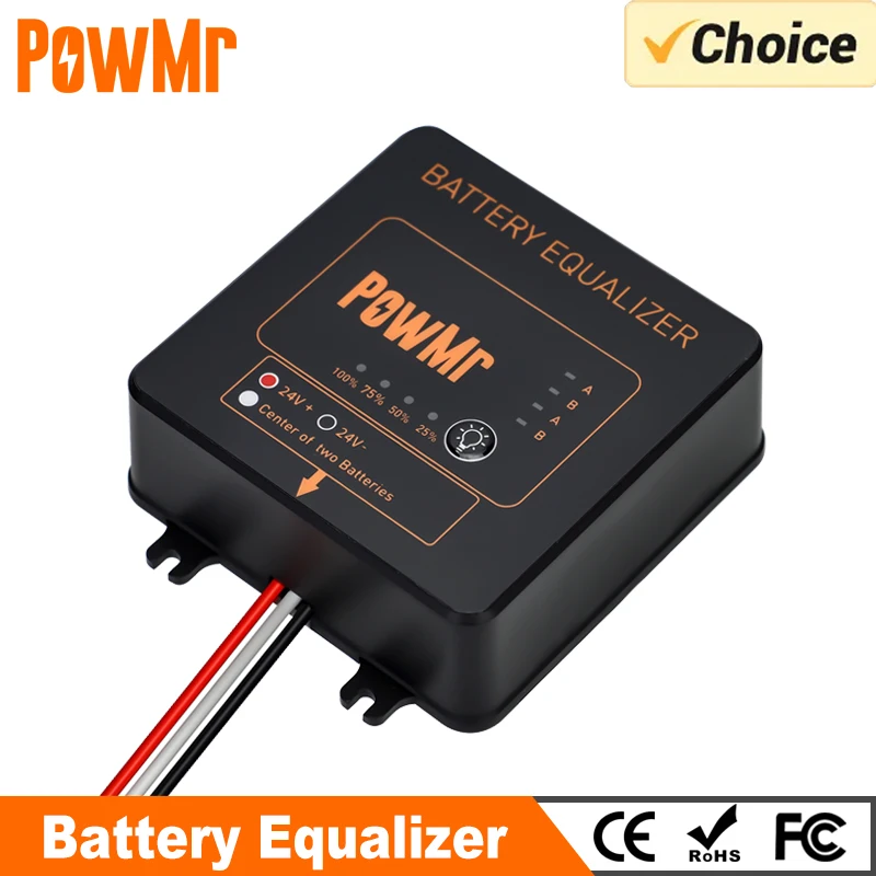 

Эквалайзер батареи PowMr, балансир батареи для системы 24 В, 36 В, 48 В, контроллер заряда солнечной батареи для гелевого наводнения, свинцово-кислотных аккумуляторов AGM