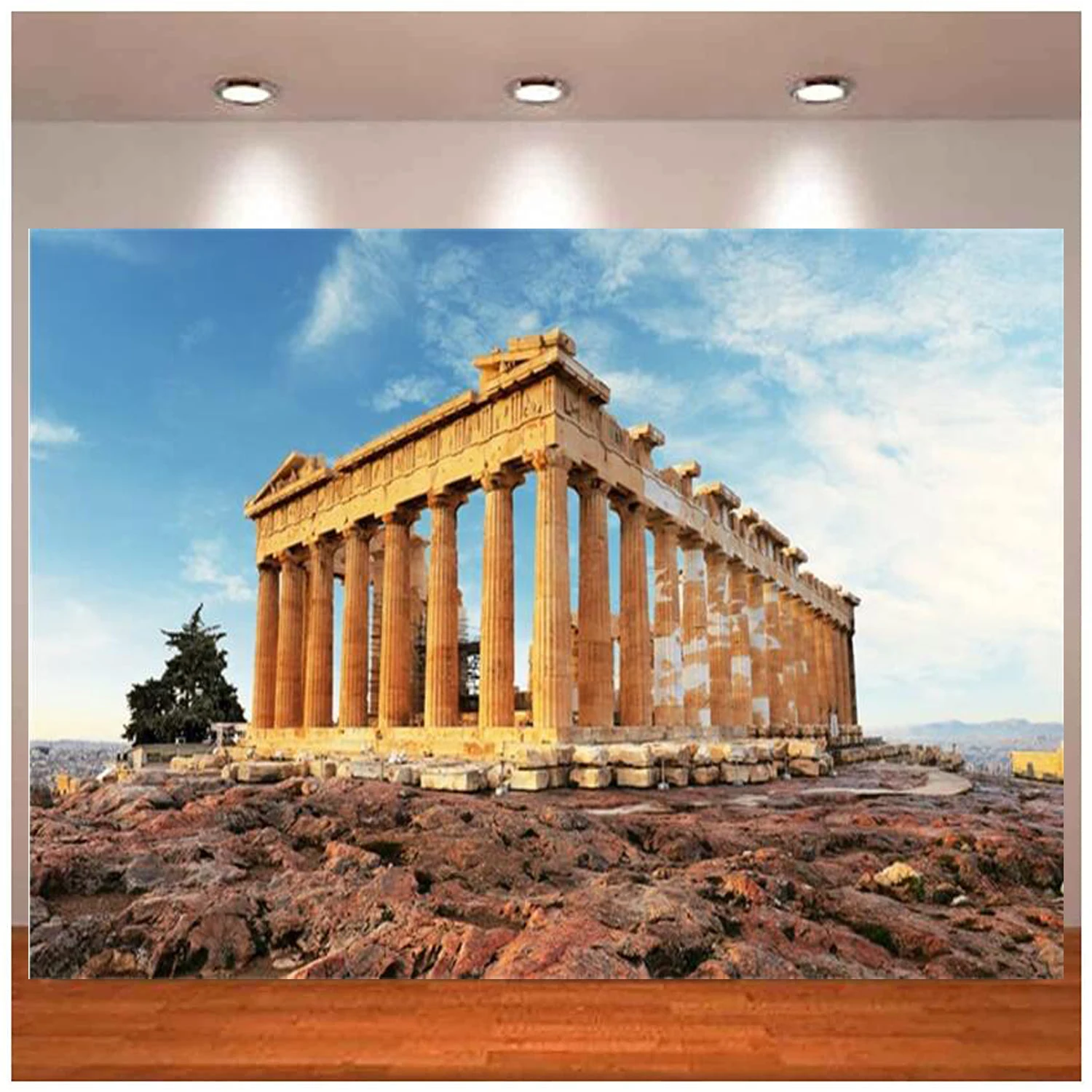 Acropolis Of Athens Photography Backdrop Ancient Ruin Site Background Parthenon Temple Greece Ancient Column Stone Photo Studio