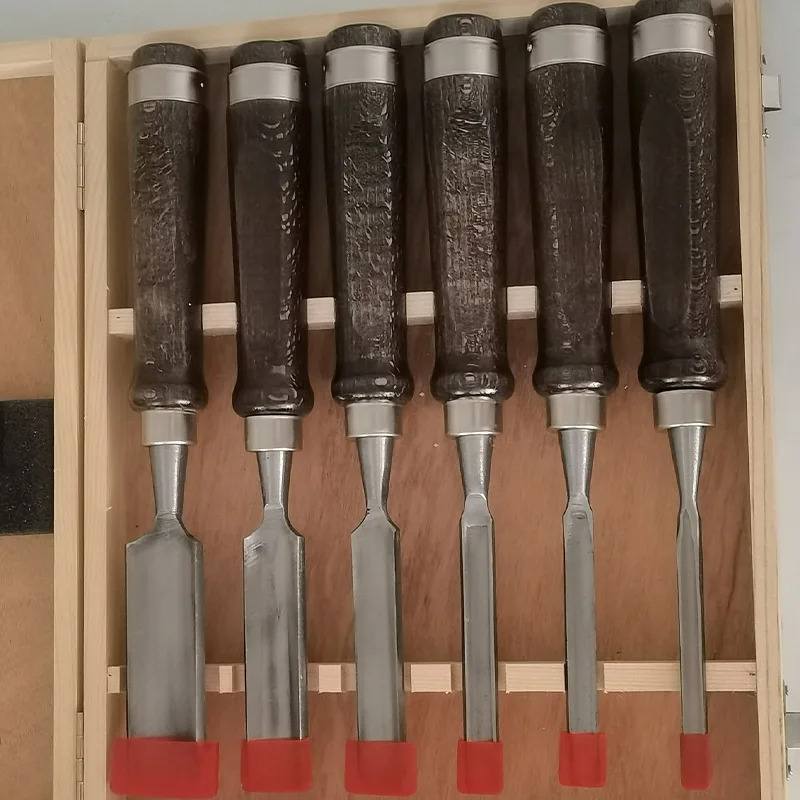 

Woodworking Chisel Set 6 PCS Carving Turning Tools Kit Professional Carpenter Woodcut Knives Multi-functional Cutting Tools