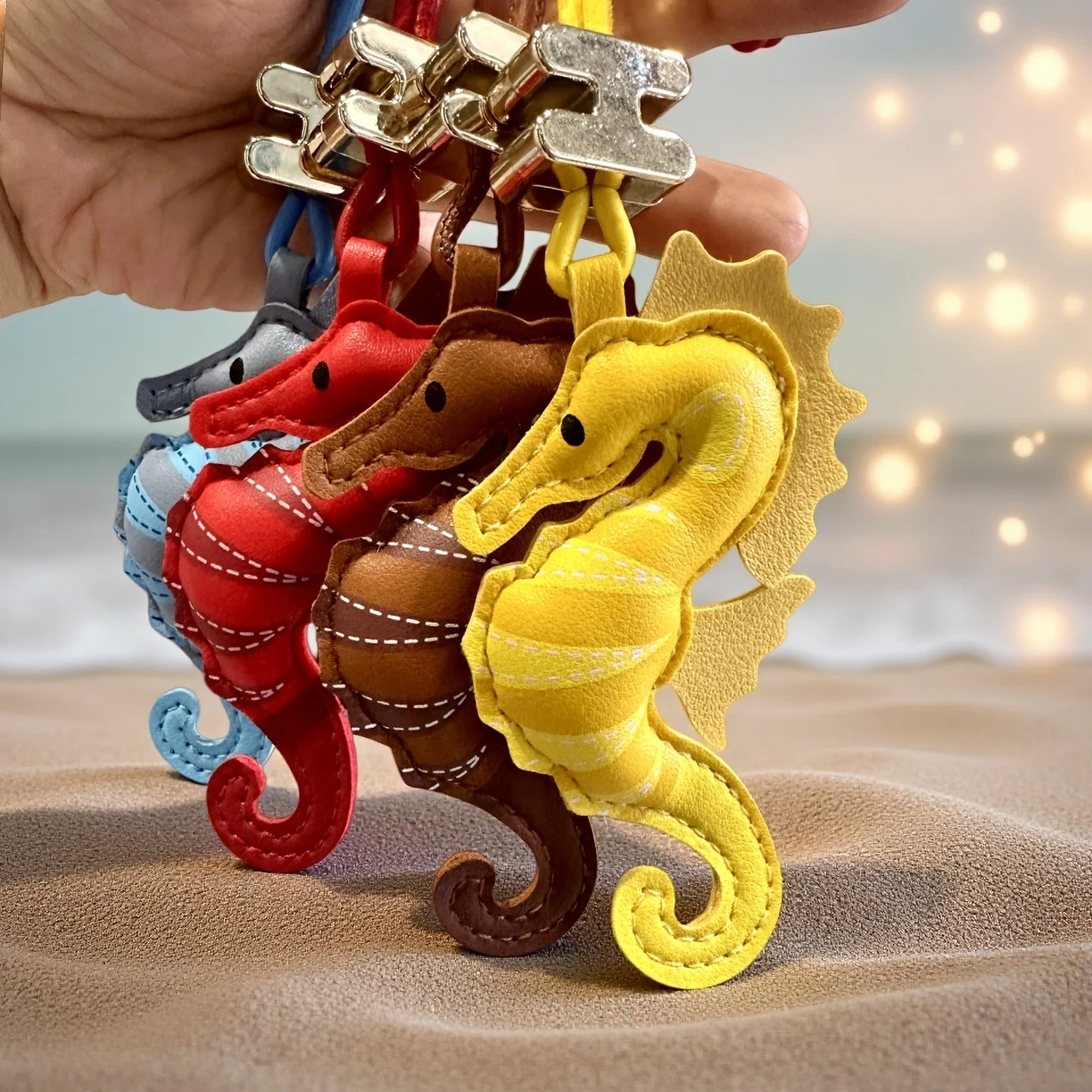 4 Colors Cute Seahorse With Letter H Bag Charm-Special Sea Animal Charm For Bag-Trendy Accessory For Handbag/Car Decoration-Gift