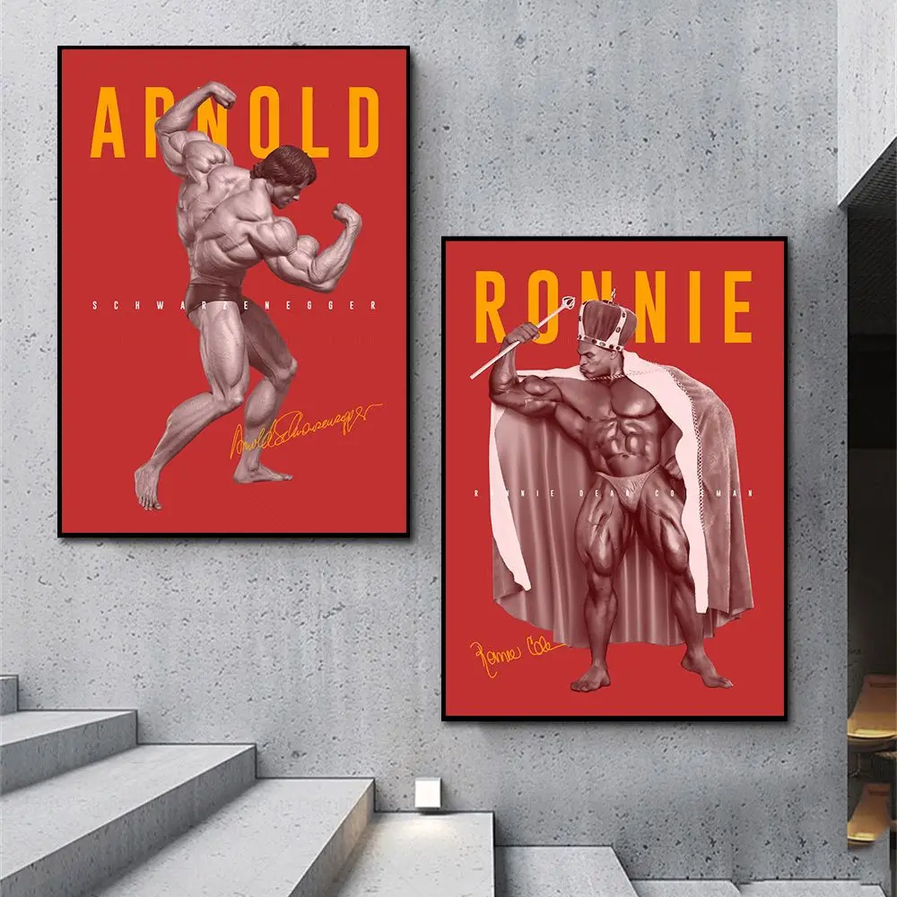 Go Hard Or Go Home Quote Motivational Posters Print Canvas Painting Arnold Schwarzenegger Fitness Wall Art Gym Office Home Decor