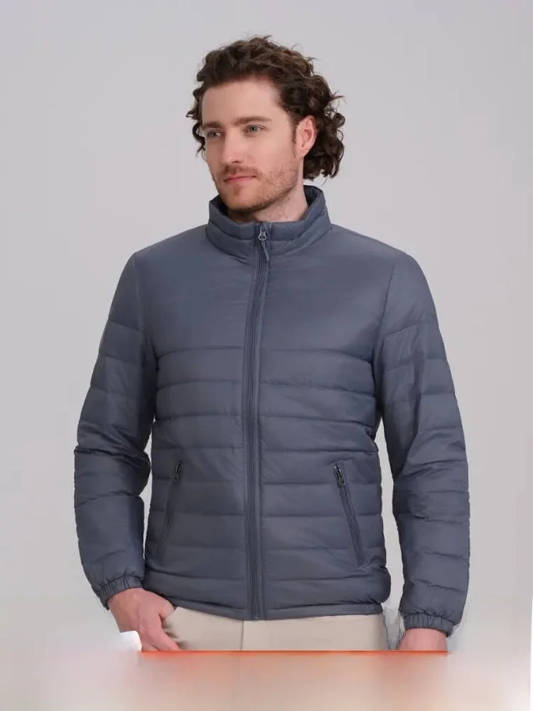 

Men's down Jaet Stand Collar Waterproof Outdoor Winter Coat 90 Du down Lightweight Warm Series Casual Fit Zipper Closure