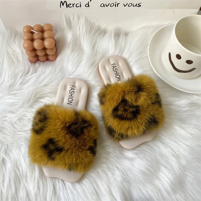 New Arrival Winter Warm Slides Sheepskin Sliders Women\'s Real Wool Fur Slippers Home Indoor Winter Shoes outdoor slippers