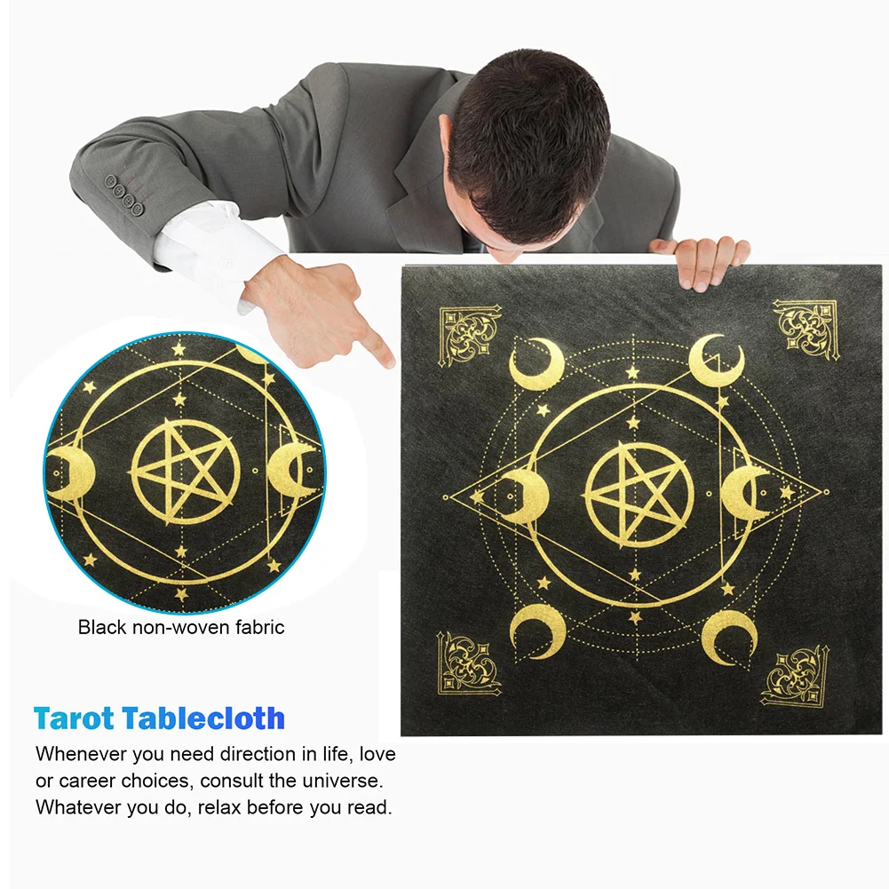 5Pcs Tarots Tablecloth Moon Pentagrams Cloth 49x49cm Astrology Oracles Board Game Mat Square Shape Celestical Home Decoration