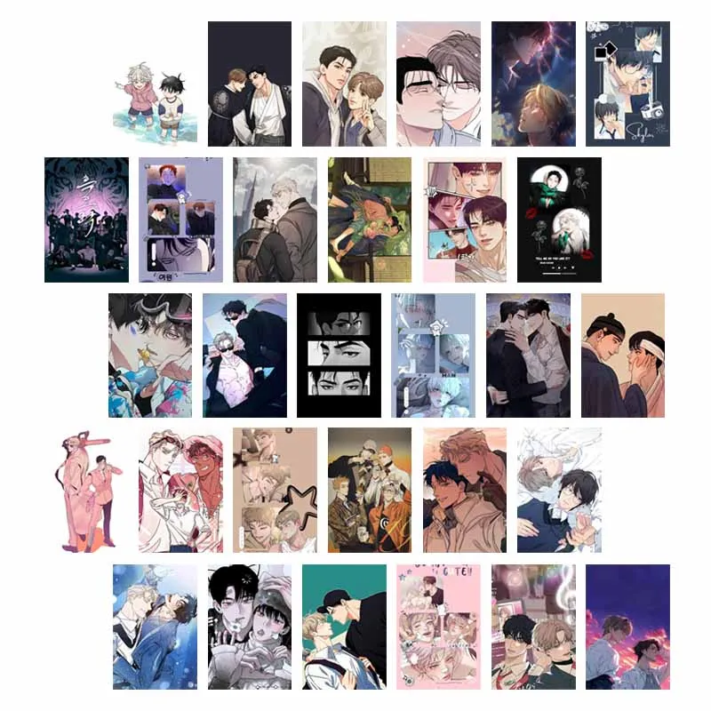 10/30PCS BL Manhwa Wall Collage Kit Picture Simple Style Cartoon Figure Poster Card Set Home Decor Mural Prints Painting Gifts