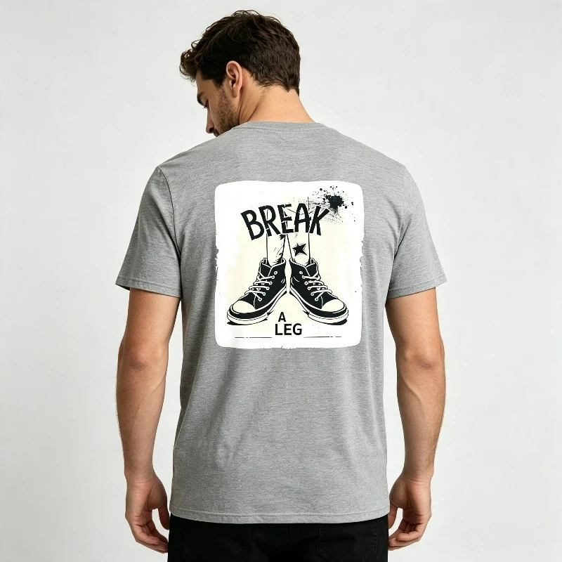 BREAK A LEG Sneaker Graphic T-Shirt 100% Cotton Vintage Shoes Print Tee Men Casual Streetwear Party Festival Daily Tops