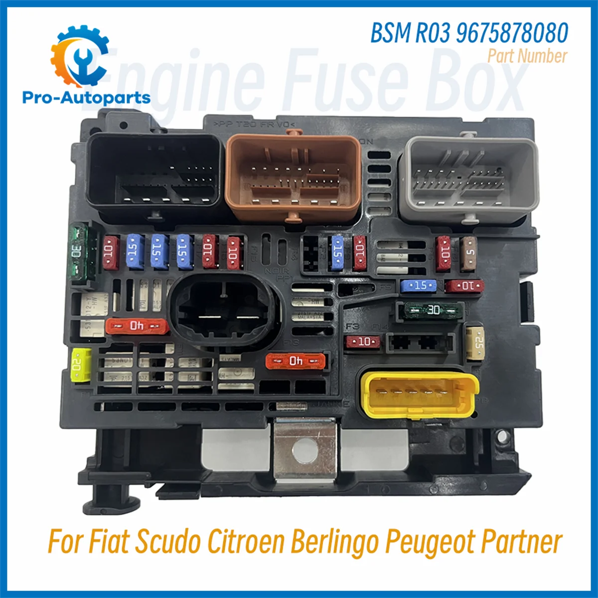 R03 9675878080 Engine Fuse Box BSM Compatible with Fiat Scudo, Citroen Berlingo, Peugeot Partner (2008-2019) , 9807028680