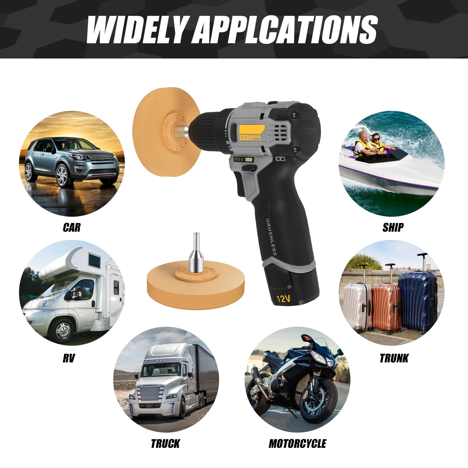 2Pcs Decal Remover Eraser Wheel 4inch Rubber Wheel Decal Removal Tool with Adapter Multi Purpose Rubber Eraser Wheel Safe Eraser