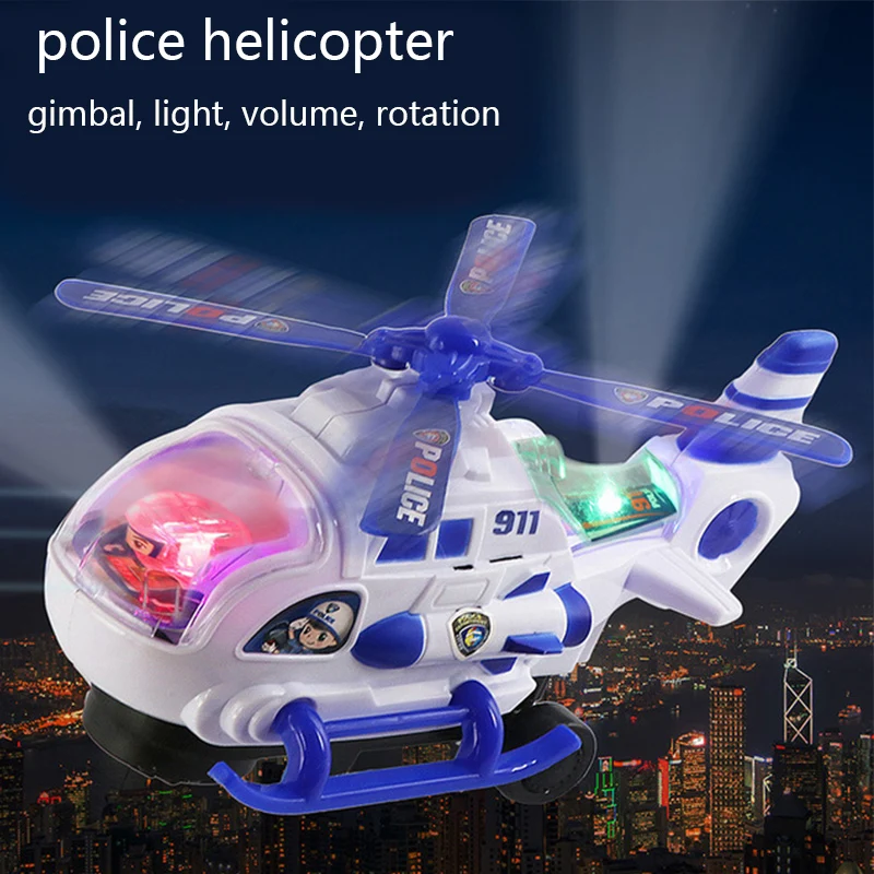 New Mini Electric Universal Light Music Helicopter Toys Boys Girls Creative Police Aircraft Toy Car Children's Birthday Gift Toy