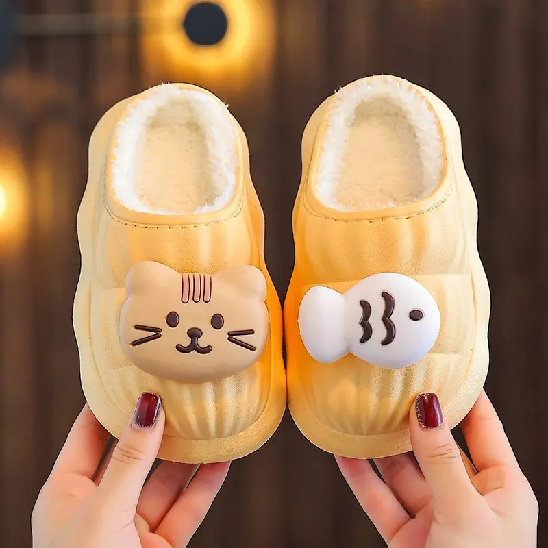 

Children's Warm Cotton Slippers Princess Design Lightweight Quiet Stain Resistant Fashion Cute Shoes Hot Sale