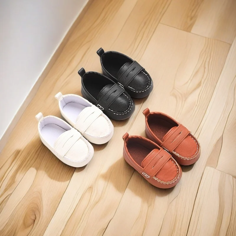 

0-18M Male Baby Casual Slip On Low Top Loafers Lightweight And Comfortable Indoor And Outdoor Walking Anti Slip Flat Shoes