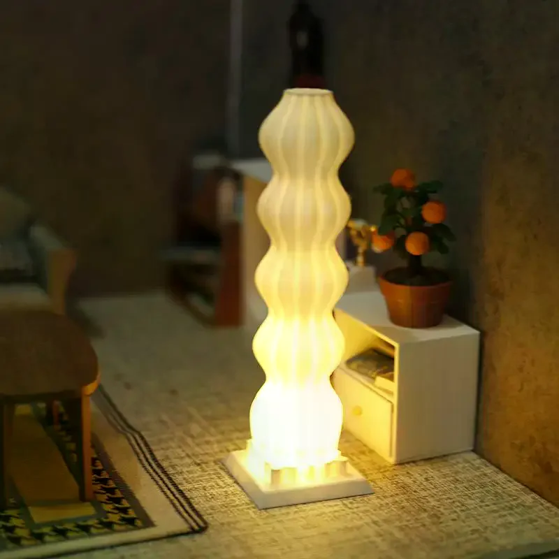 

1/12 Dollhouse Simulation LED Floor Lamp Model Dollhouse Living Room Bedroom Decoration Dolls House Micro Scene Ornament