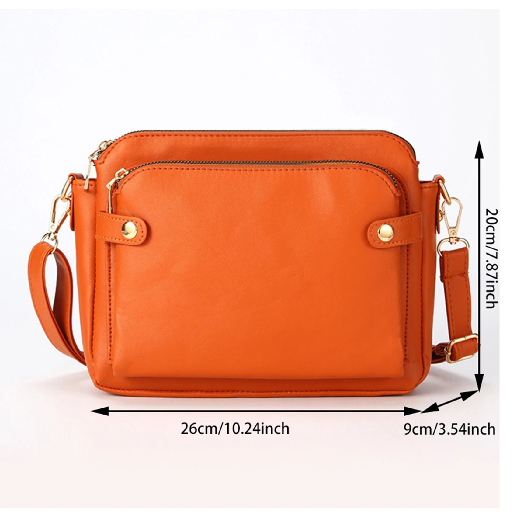 Women Shoulder Bag New Portable Casual Simple Elegant Multifunctional Satchel Bags Vintage Three Layer PU Leather Crossbody Bag