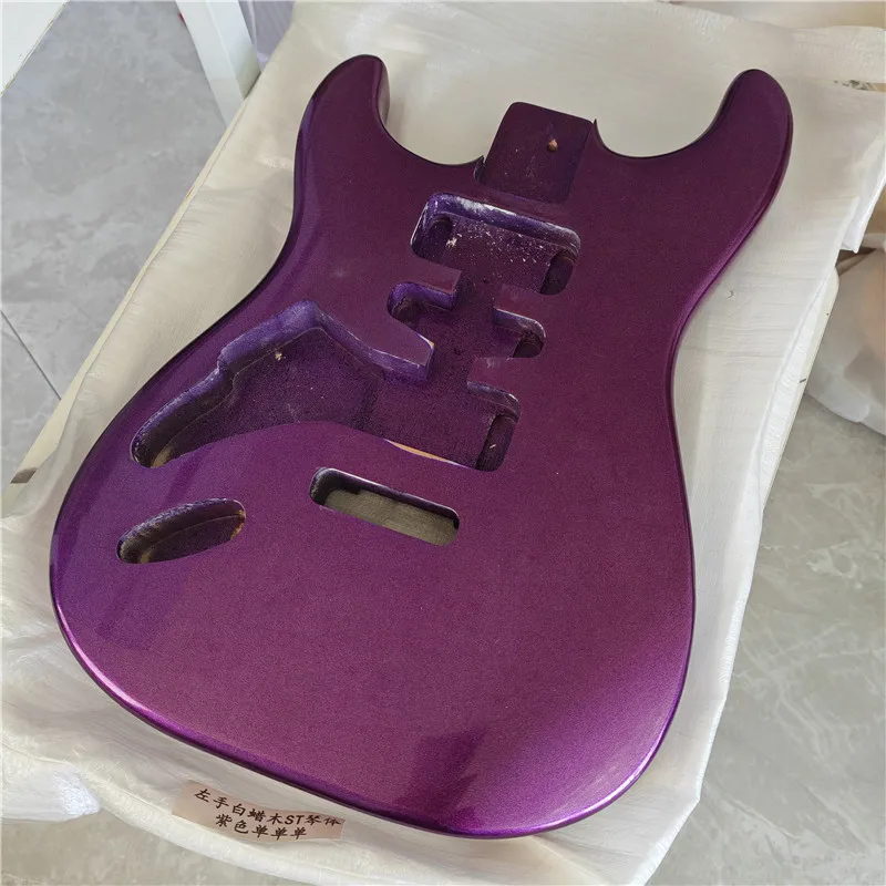 Purple 6 Strings ST Left Handed Ash 6 Strings Electric Guitar Body,3S Route For Single Wave Electric Guitar BJ412