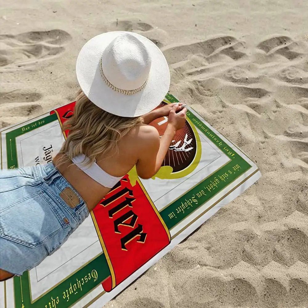 الكلاسيكية Jagermeister تين تسجيل بار حانة بطانية من الألياف الدقيقة التجفيف السريع مناشف الشاطئ المتضخم سوبر ماصة منشفة حمام السباحة بطانية #5