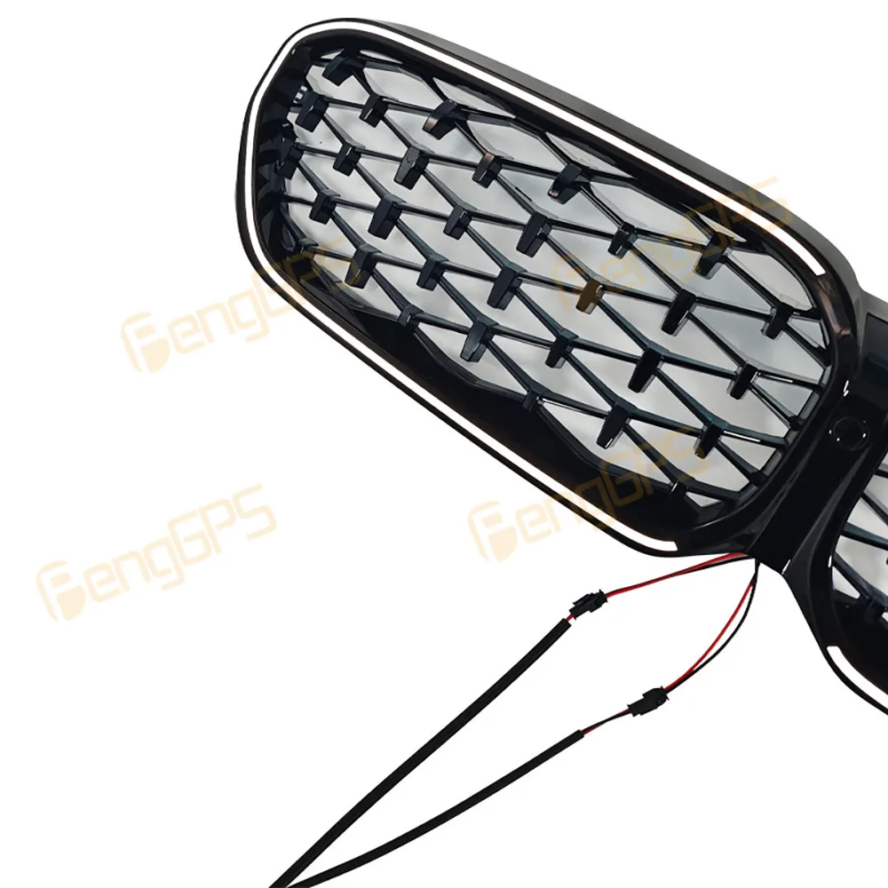 

Решетка радиатора автомобиля для BMW 5 серии G30 2021 2022 2023, передняя решетка, бамперы, светодиодный светильник, комплект кузова, глянцевый черный ABS, автомобильные аксессуары