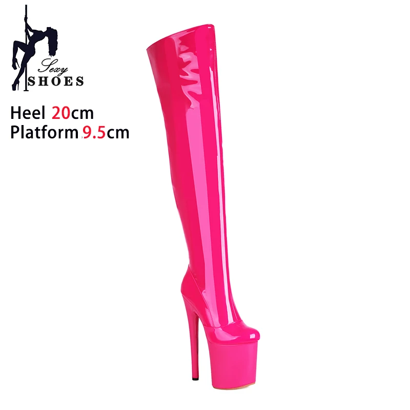 Fetish Platform Over The Knee Boots 8Inch Women 20cm Thin Heels Nightclub Stripper Heels Boots Mujer Thigh High Catwalk Shoes