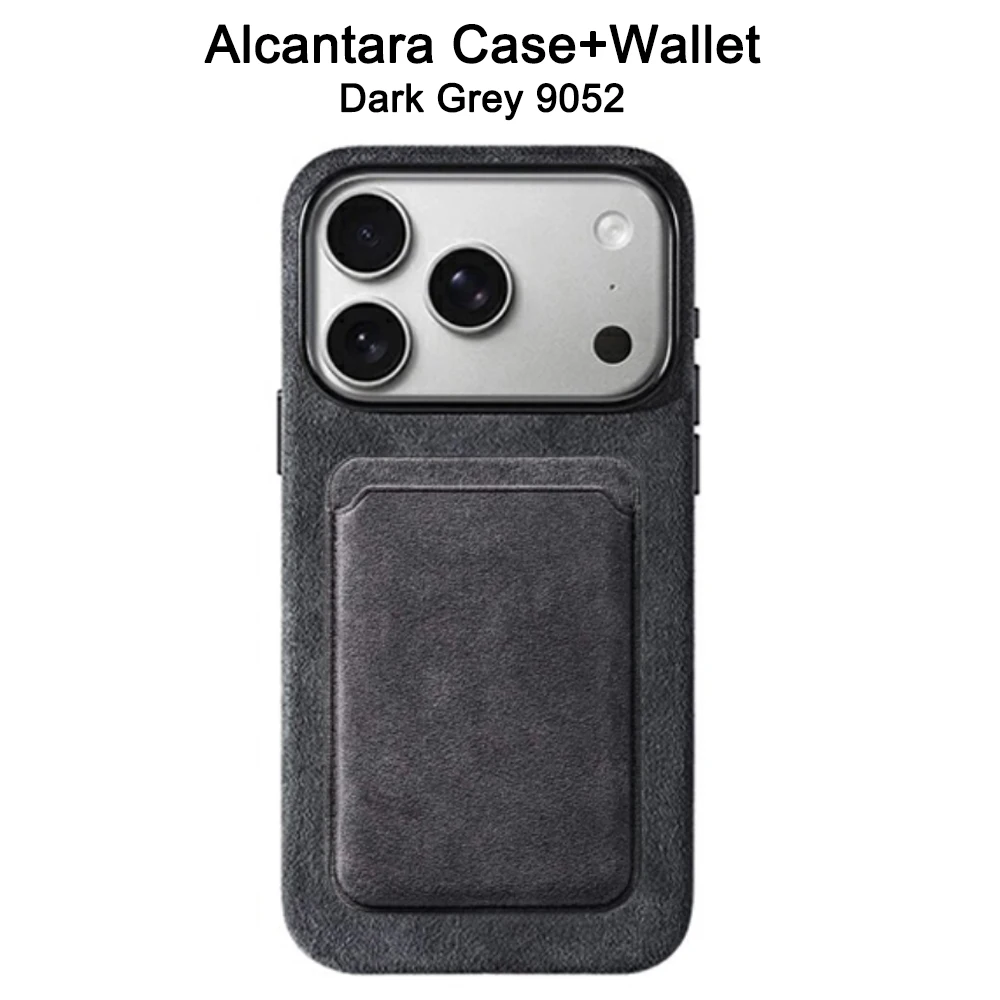 Italiaans Alcantara hoesje voor iPhone 17 Pro Max 17 Pro met MagSafe portemonnee cameraknop magnetische hoes oranje blauwe beschermhoes