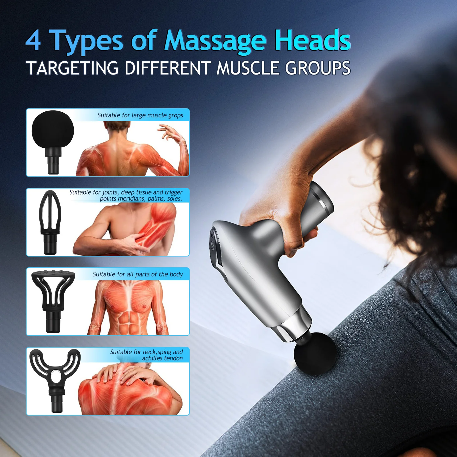 Mini Snelheid Elektrisch Fascia Gun Spier Massager Draagbare Percussie Massage Tool Deep Tissue Ontspanning Stil