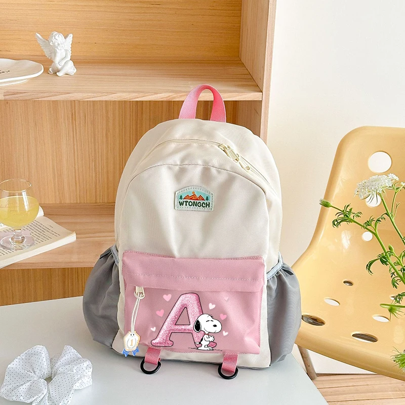 

Snoopys Backpack Girl Kawaii School Bag Cute Cartoon Schoolbag Rucksacs Female Travel Knapsack Student Large Capacity Bag Gift
