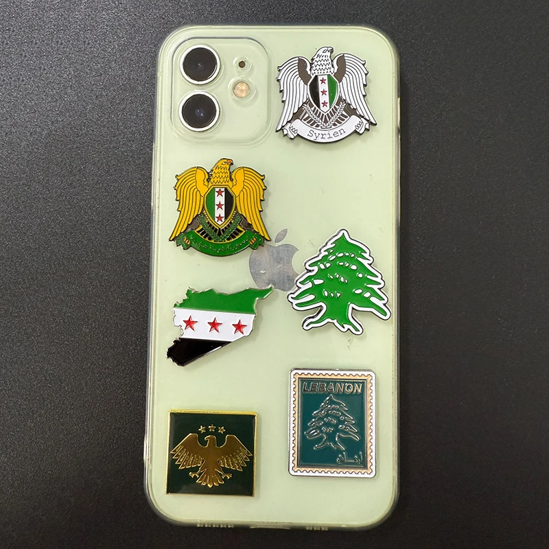 New Syria Mobile Phone 3M Sticker Badge Metal Pin Broooches Pins