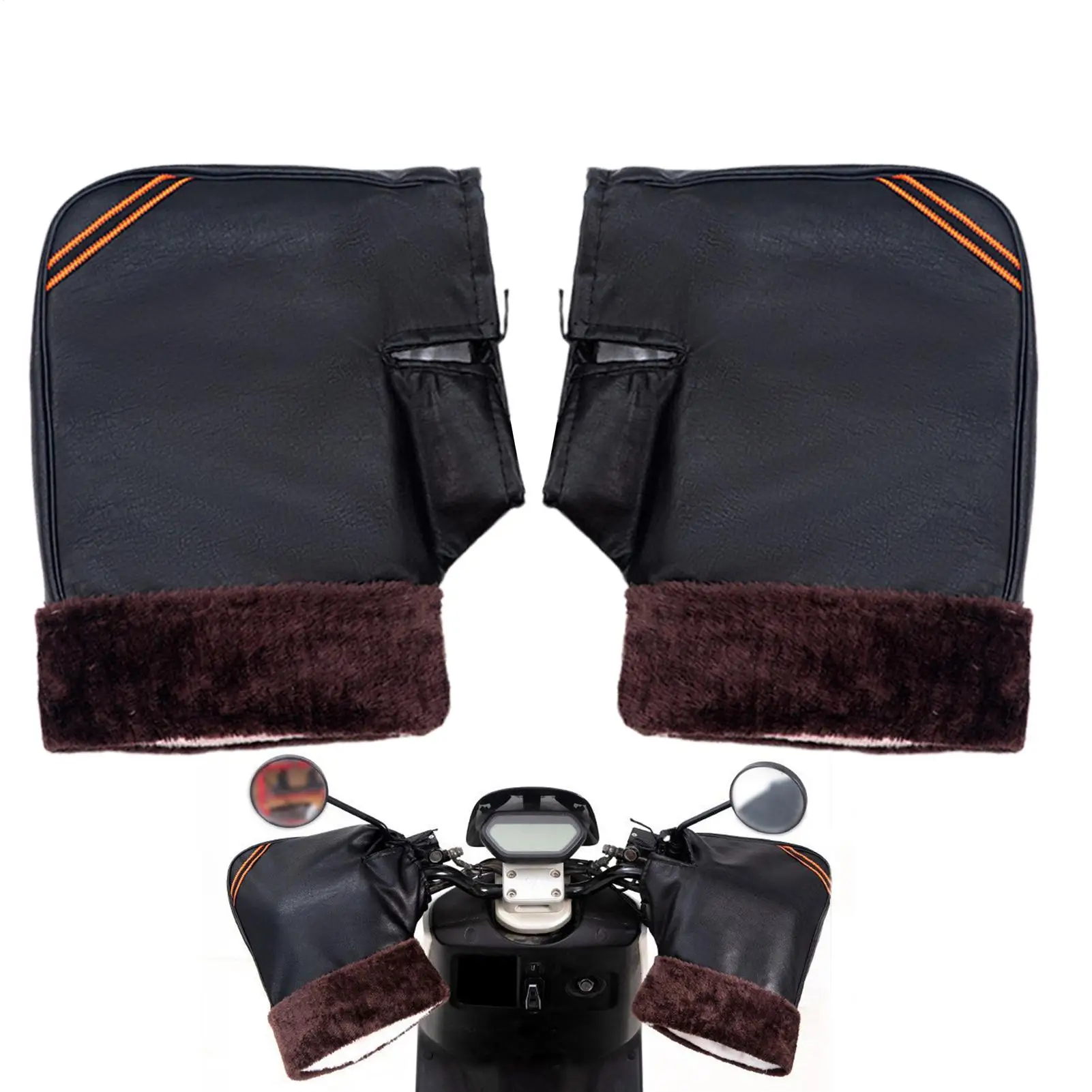 

1Pair Motorcycle Handlebar Muffs Protective Motorcycle Scooter Thick Warm Grip Handle Bar Muff Rainproof Winter Warmer Gloves