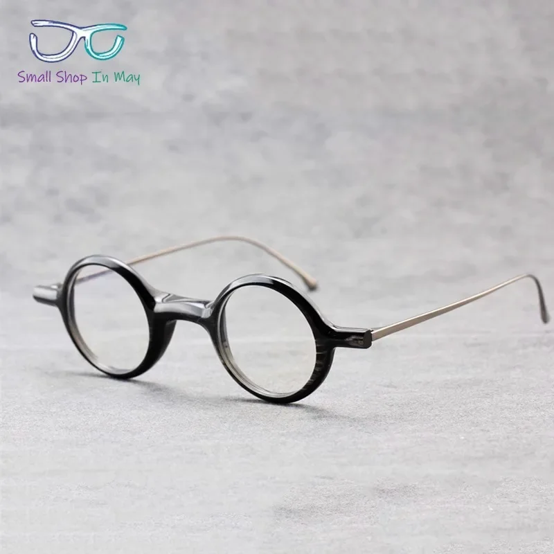 Natural Horn Frame Round Frame Optical Glasses Handmade Ultra-light Frame Men and Women Can Be Matched with Myopia Mirror