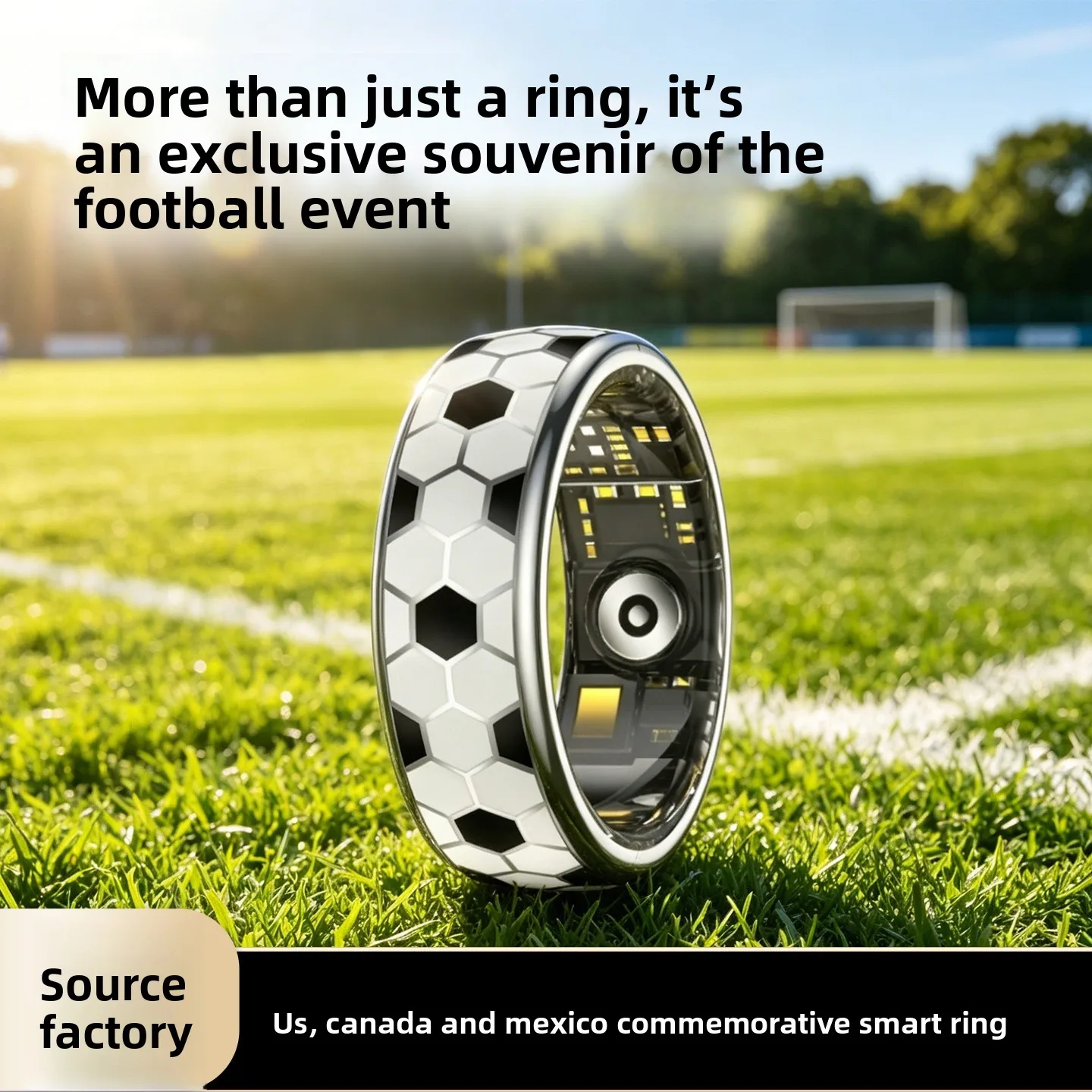 New vibration smart ring personalized Huaqiangbei football blood oxygen heart rate health monitoring black technology ring