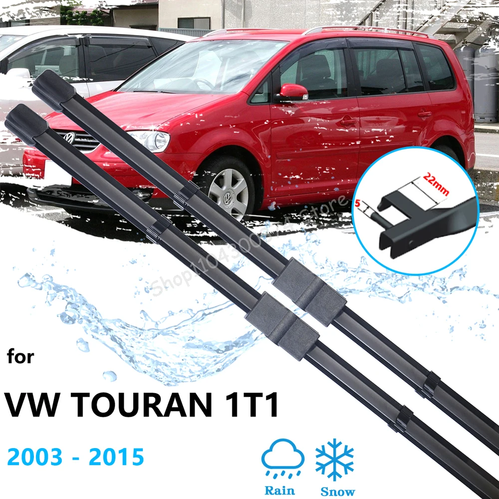 

For Volkswagen VW Touran 1T1 MK1 2003~2015 Front Rear Window Wiper Blade Brushes Rubber Windscreen Windshield Auto Accessories