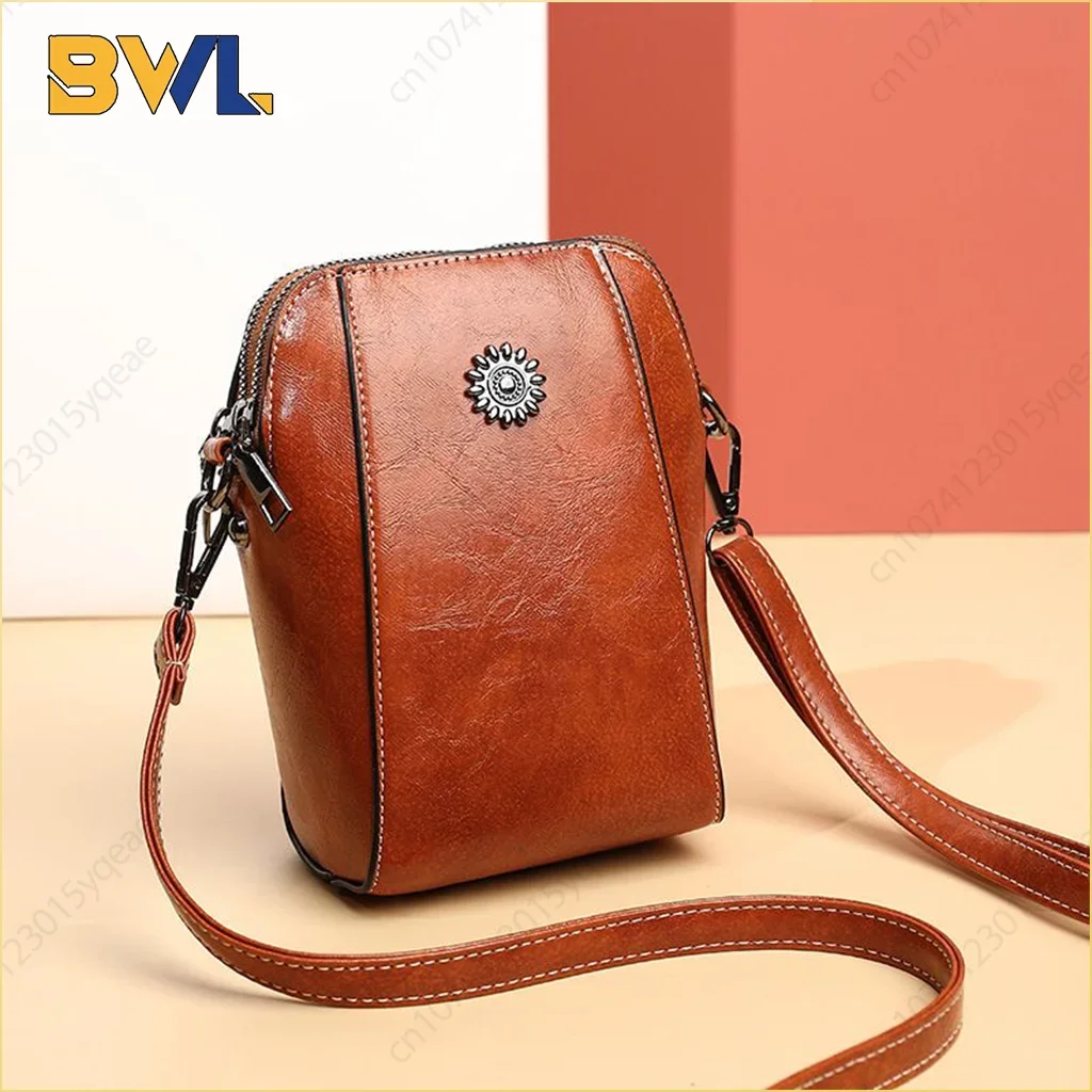 Single Shoulder Crossbody Bag Female Fashion Temperament Leather Women\'s Bag Vertical Mobile Phone Bag Crossbody Mini Small Bag