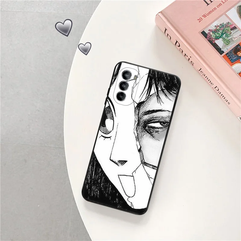 Phone Case For Motorola G50 G51 G30 G31 G60 G71 G22 G32 G52 G72 G73 G53 G9 Junji Ito Tomie Tees Manga Black Soft Anti-Drop Cover