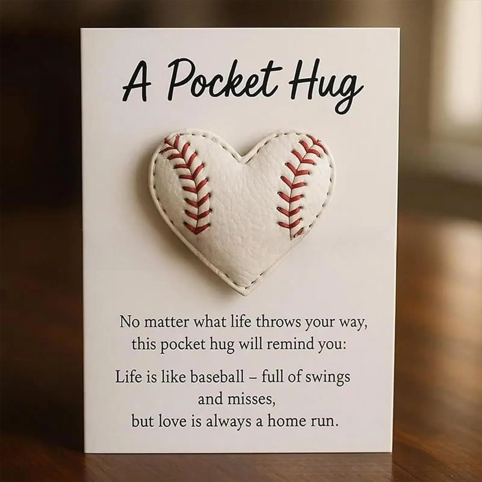 Pocket Softball Carte motivazionali di incoraggiamento di softball a forma di cuore per uomini fidanzati donne collezionisti di Natale amico adulti