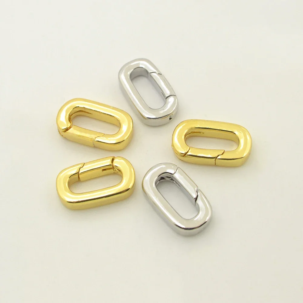 LJRIVER 3 Piece/Lot Spring Buckle for diy Jewelry Parts Gold Silver Color Clasps for Fastener Bracelet Necklace Making Supplies