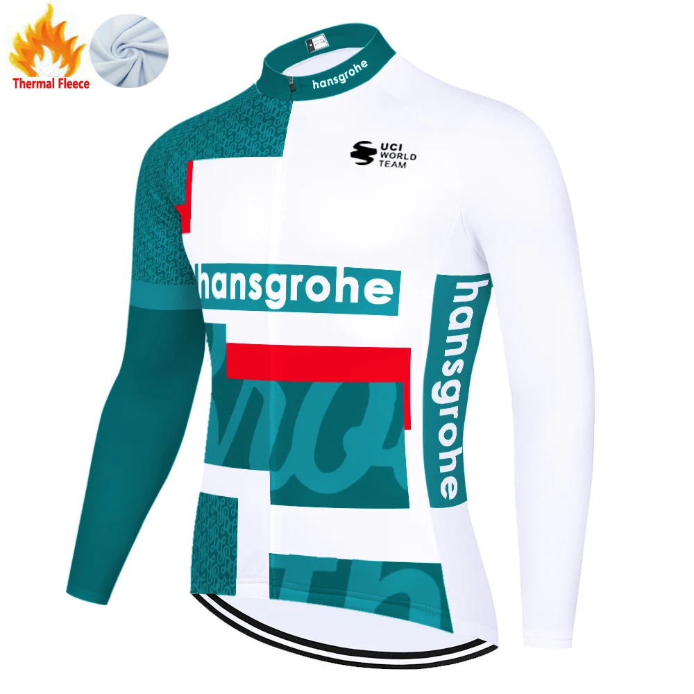 2024 Boraful Hansgrohe winter fleece cycling jersey maillot ciclismo hombre велоформа мужская bike shirt koszulka rowerowa meska