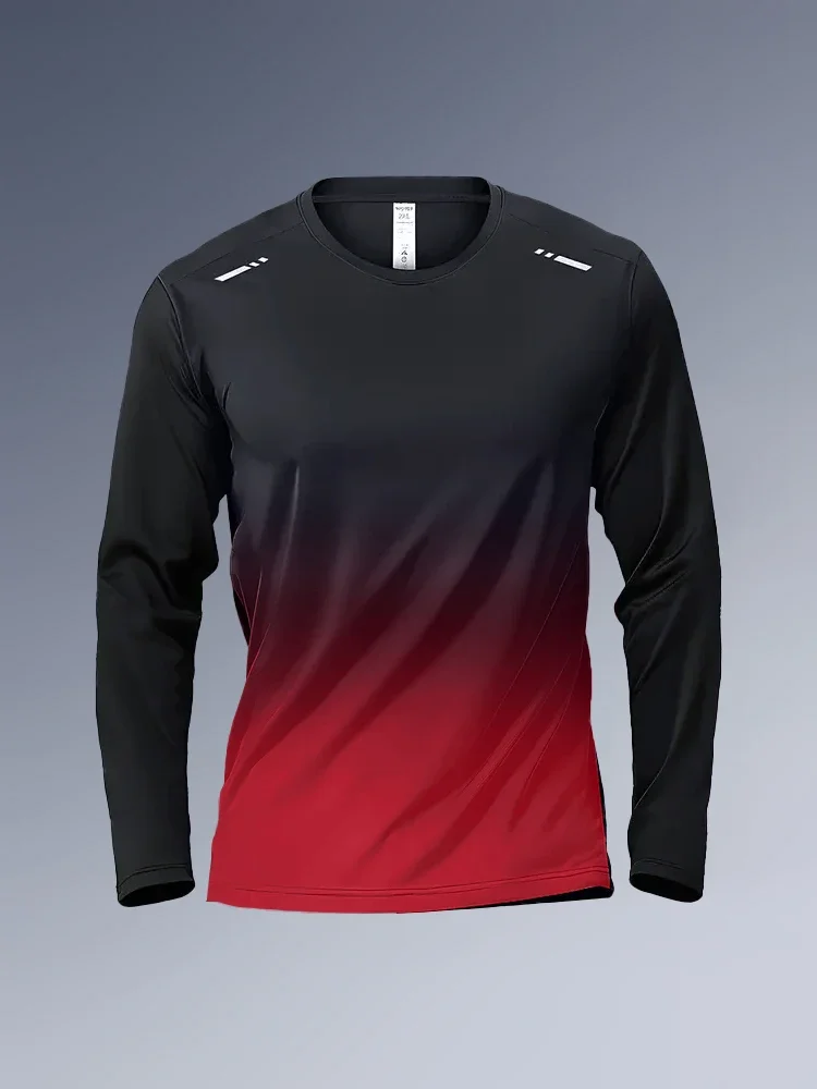 Mens Never Give Up T Shirt Letter Print Long Sleeve Casual Crew Neck Fitness Workout Gym Sports Bodybuilding Training Autumn Top
