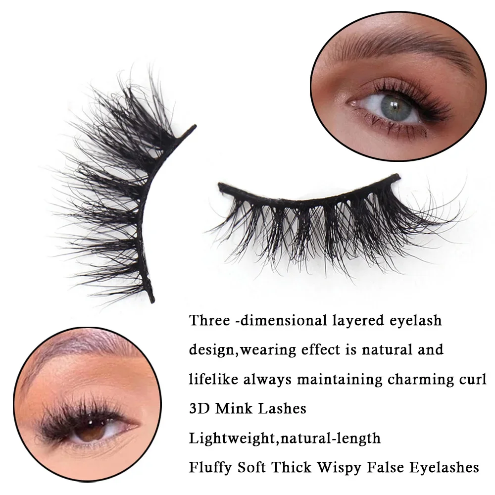 LEHUAMAO Half Mink Lashes Make Up False Eyelashes Hand Up Natural Long Mink Lashes Cruelty Free Crisscross Mink Fake Eyelashes