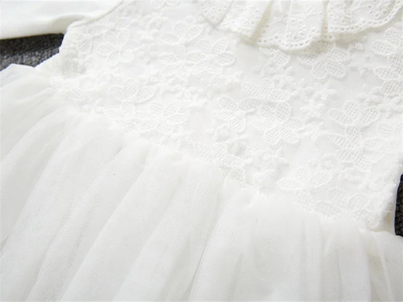 Lace White Wedding Dress for Newborn Baby Girl Clothes Set Summer Spring Pirncess Girls Dresses