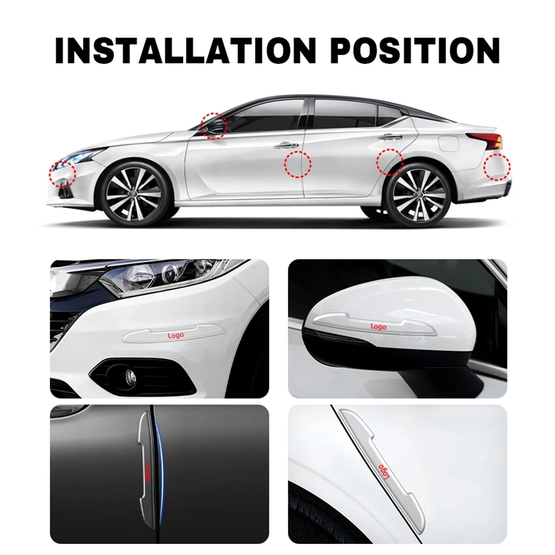 Car Door Transparent Anti-collision Protector Bar Stickers Side Edge Protection Guards Rearew View Mirror Cover Protection Strip